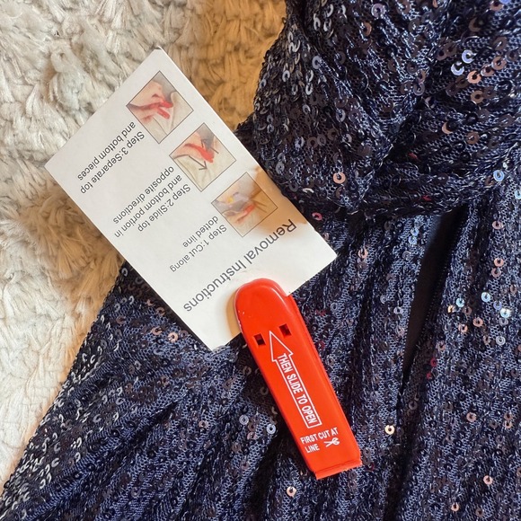 Ieena Mac Duggal Dress 6 Blue Sequin Sleeveless Formal Gown Prom Evening MOB - Picture 10 of 15